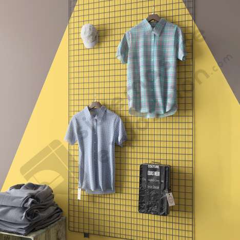 PARED DE REJILLA CON SOPORTES 1000x800mm CROMADO